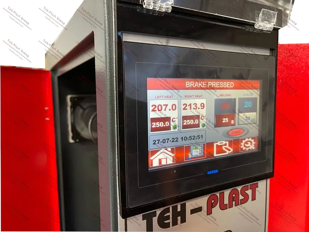 Makinë saldimi automatike ekonomike me dy koka në qoshe me ekran me prekje